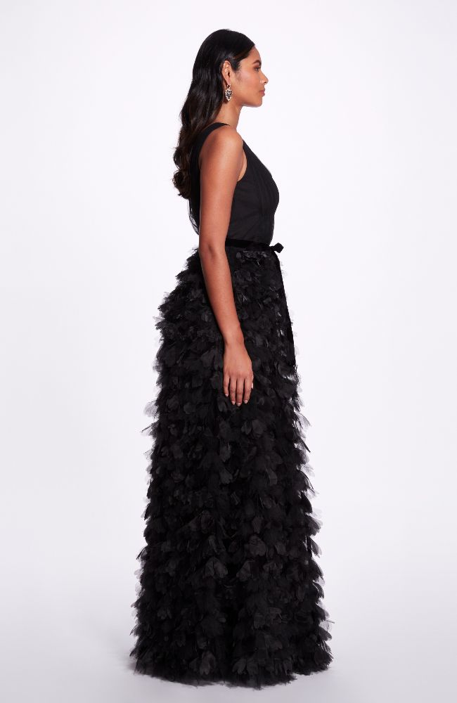 Plunging A-line Gown