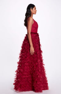 Plunging A-line Gown