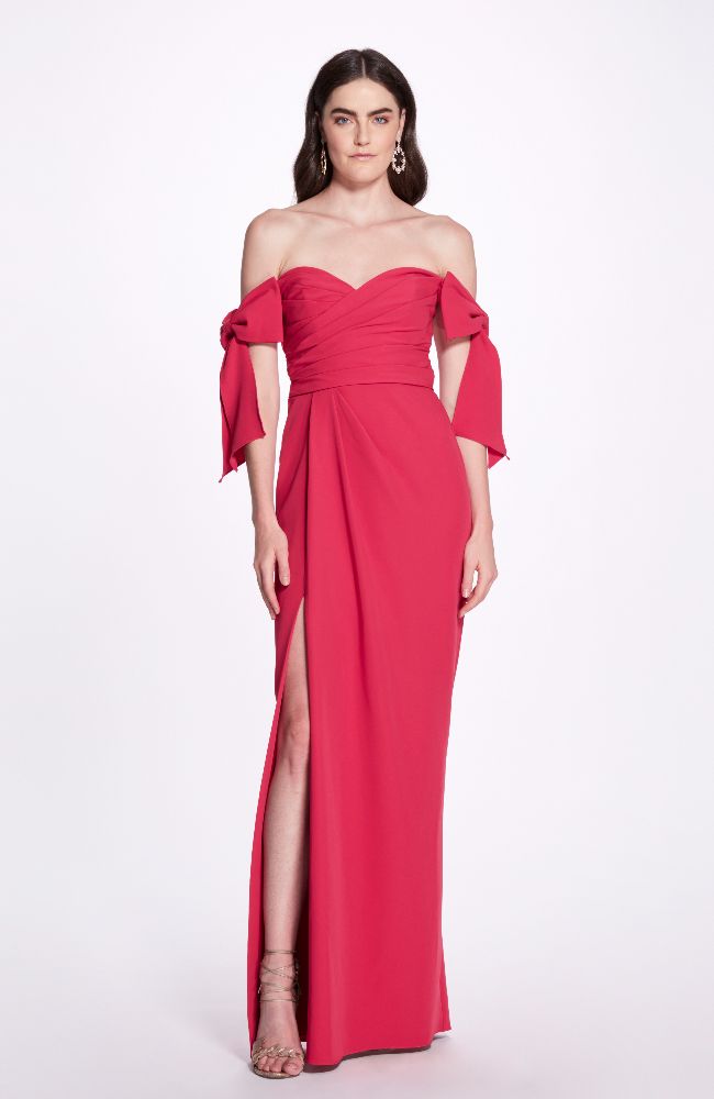 Off Shoulder Bow Sleeve Gown
