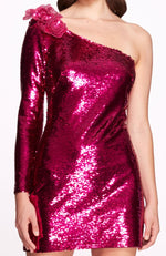 One Sleeve Sequin Cocktail Dress