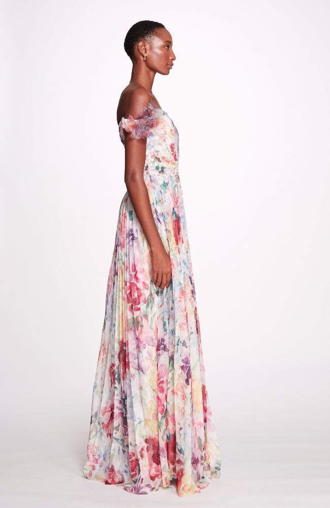 Aquarelle Floral Gown