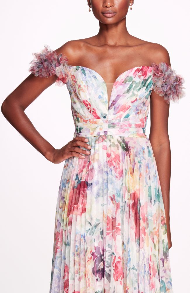 Aquarelle Floral Gown