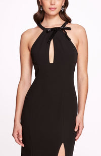 Halter Stretch Crepe Halter Gown