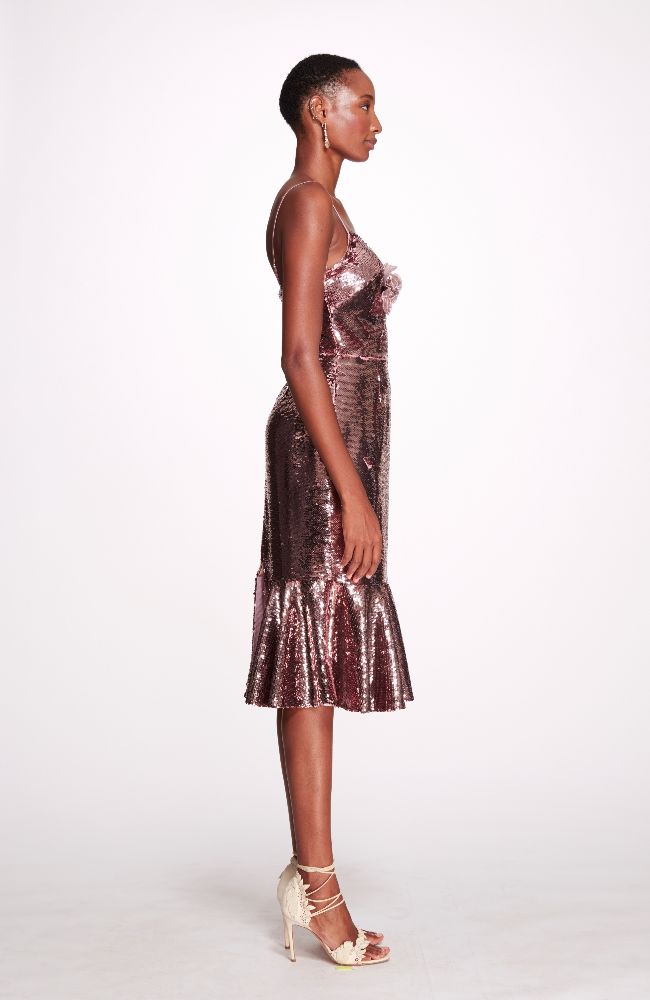Majestic Magnolias Sequin Midi