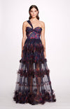 Watercolor Garland Print Gown