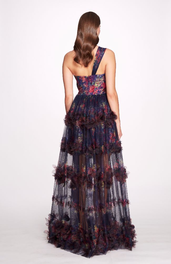 Watercolor Garland Print Gown