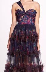 Watercolor Garland Print Gown
