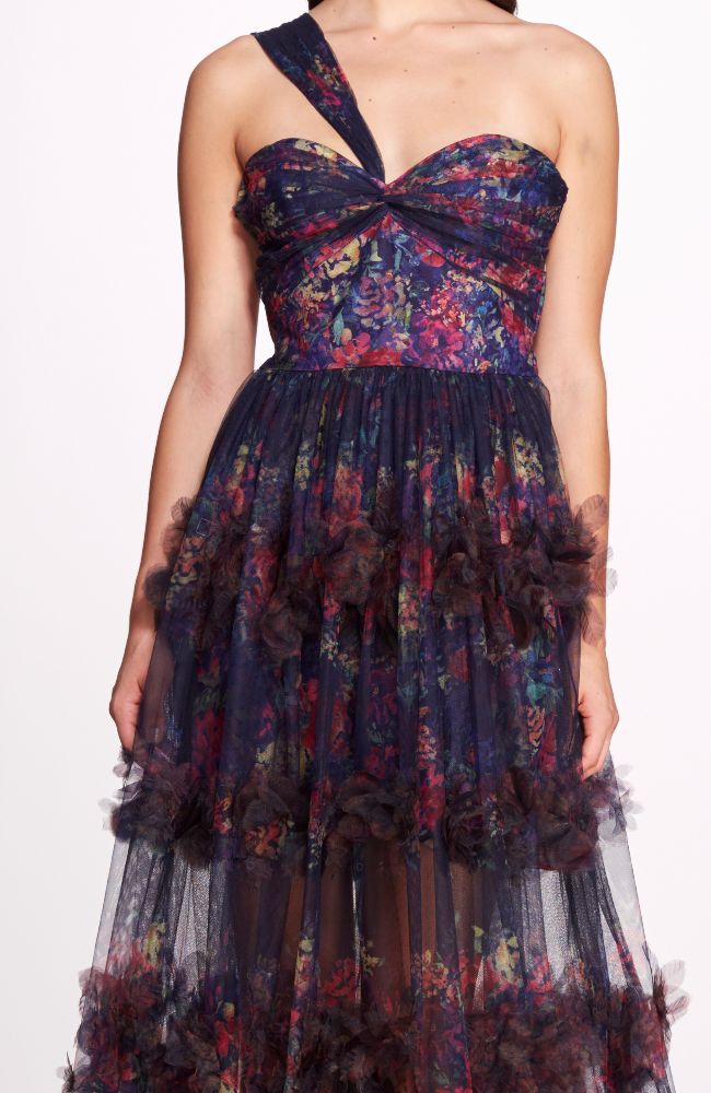 Watercolor Garland Print Gown