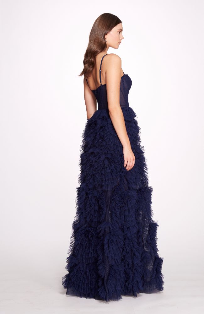 Dotted Tulle Textured Gown