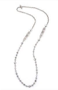 45" Silver Chain Cloudy Quartz