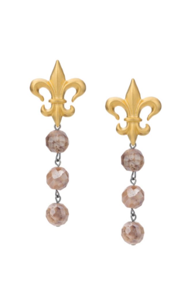 FK Fleur and Apricot Druzy Earring
