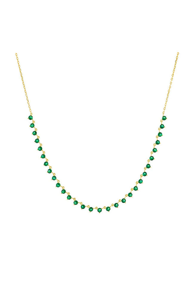 Colored Multi Stone Necklace Gold