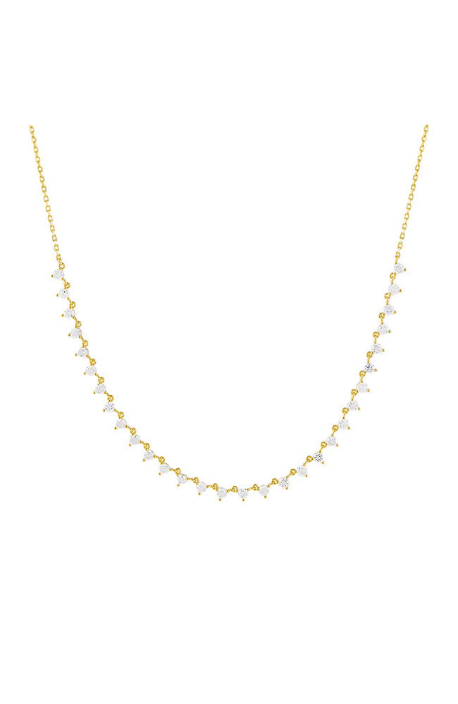 Colored Multi Stone Necklace Gold