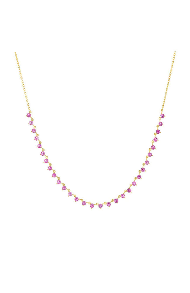 Multi Stone Necklace Sapphire Pink