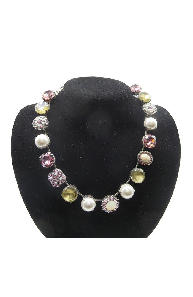 Silver Multi Stone Necklace