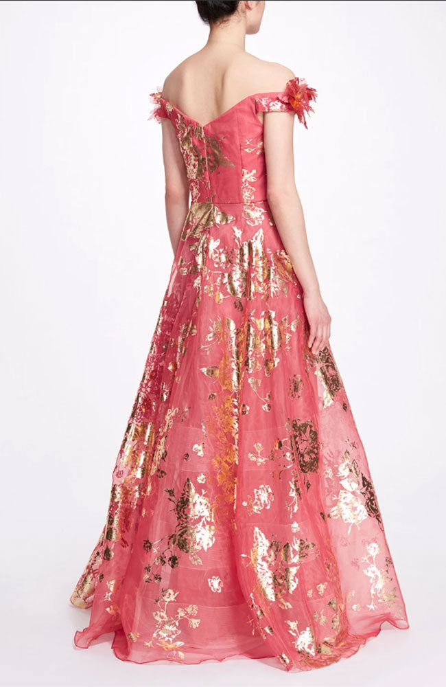 Off Shoulder Organza Gown