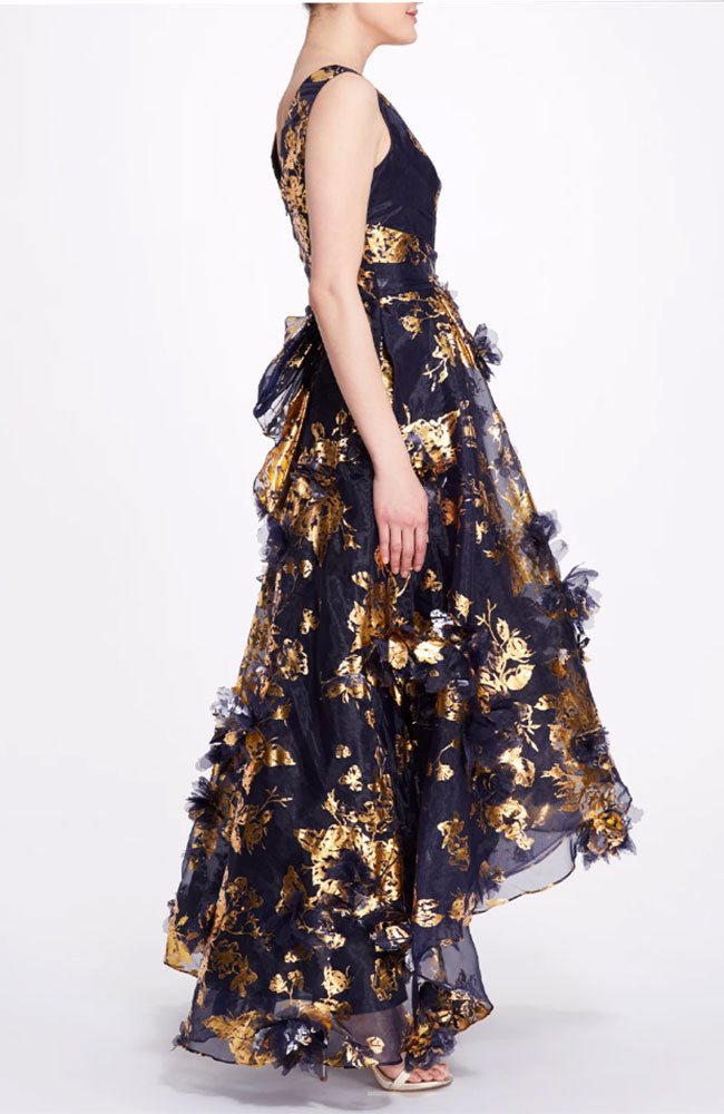 Sleeveless Organza Hi Low Gown