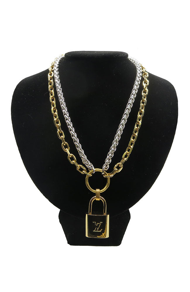 Vintage Double Necklace with Lock