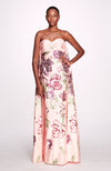 Strapless Blush Gown with Floral Sequin Print