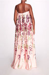Strapless Blush Gown with Floral Sequin Print