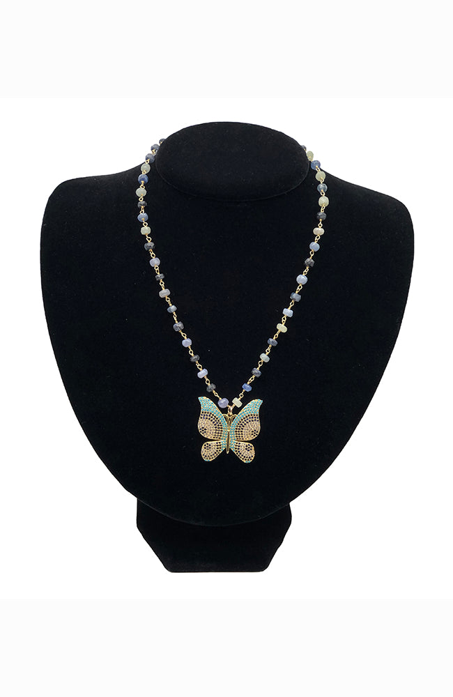 Green Lolite Butterfly Necklace