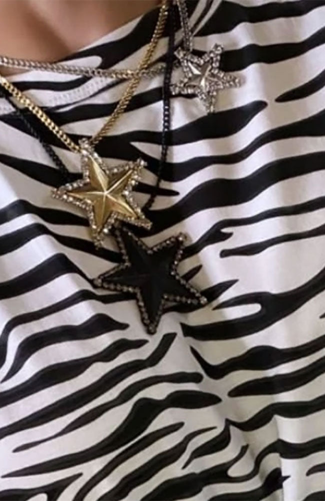 Crystal Star Patina Necklace