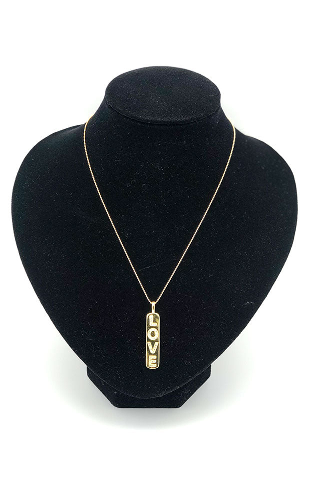 Ball Chain Neck Love Plate