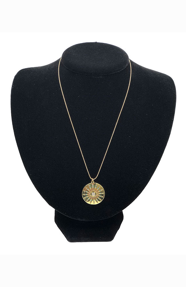 Ball Chain Neck Circle Center CZ