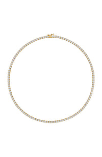 Crystal CZ Tennis Necklace Gold