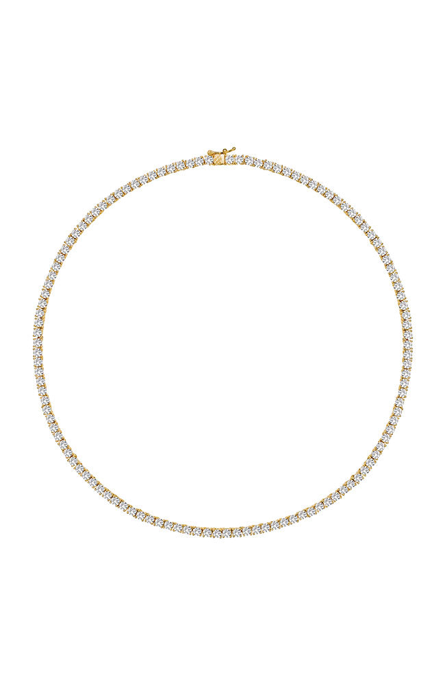 Crystal CZ Tennis Necklace Gold