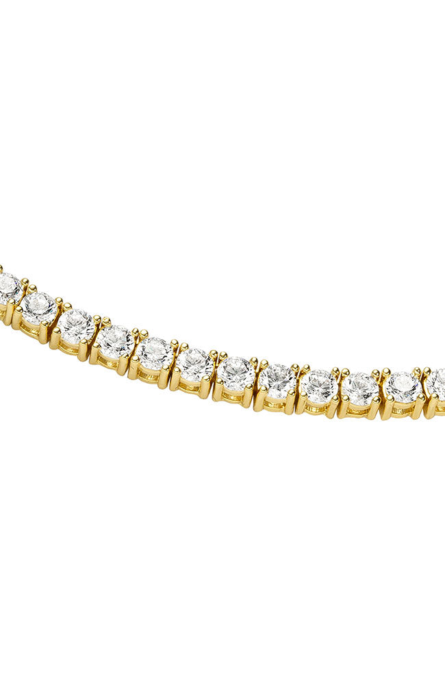 Crystal CZ Tennis Necklace Gold