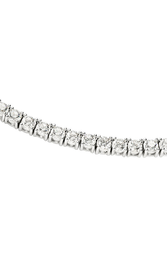 Crystal CZ Tennis Necklace Rhodium