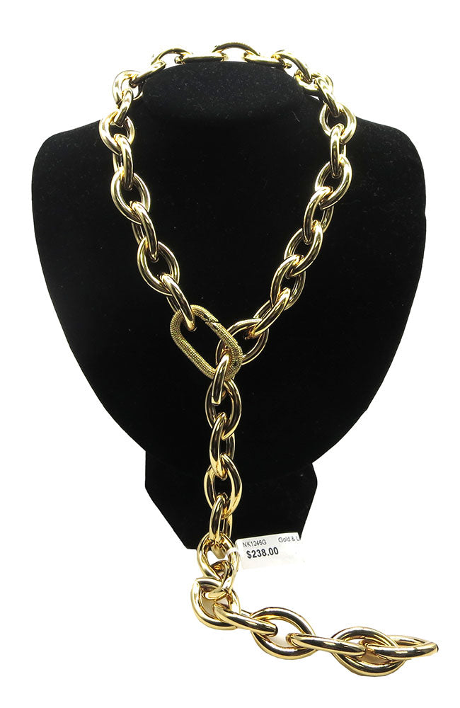 Gold & Lg Marquis Necklace
