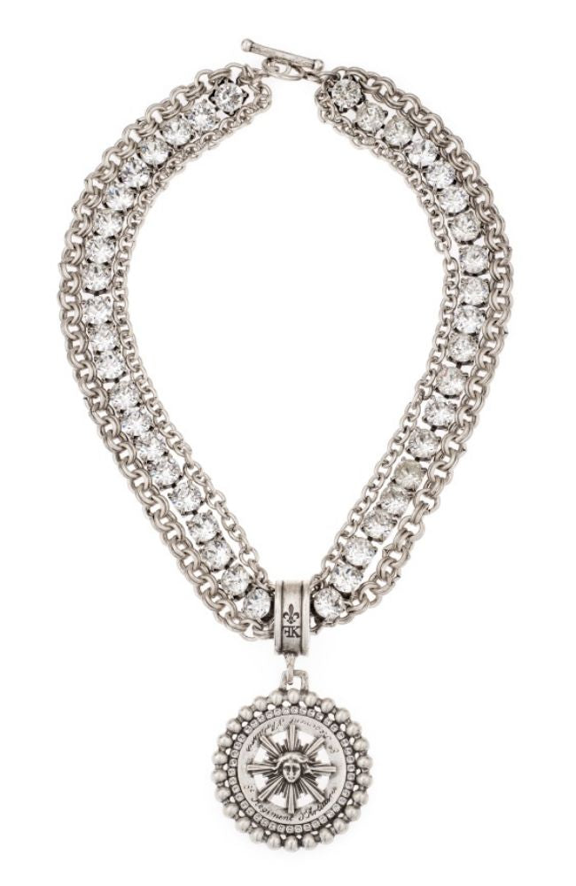 17" Triple Strand Euro Cupchain Sun King Medallion