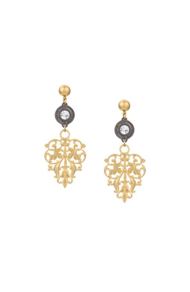 Filigree Noir Euro Crystal Earring