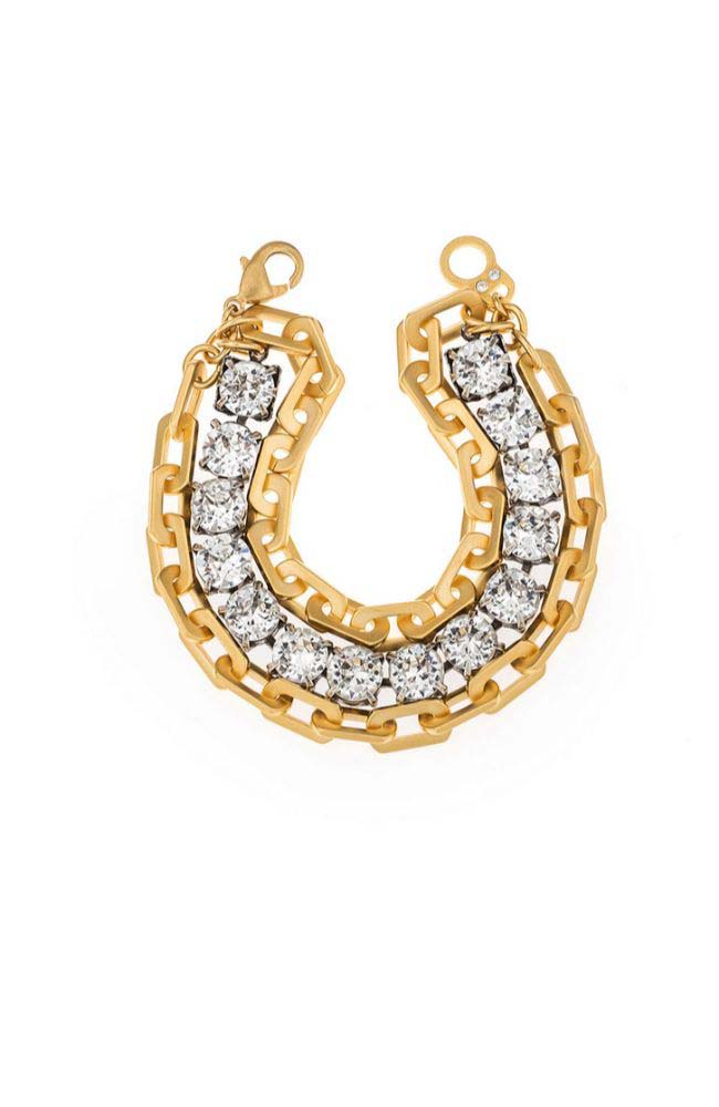 24k Triple Strand Honfleur Chain Toggle Bracelet