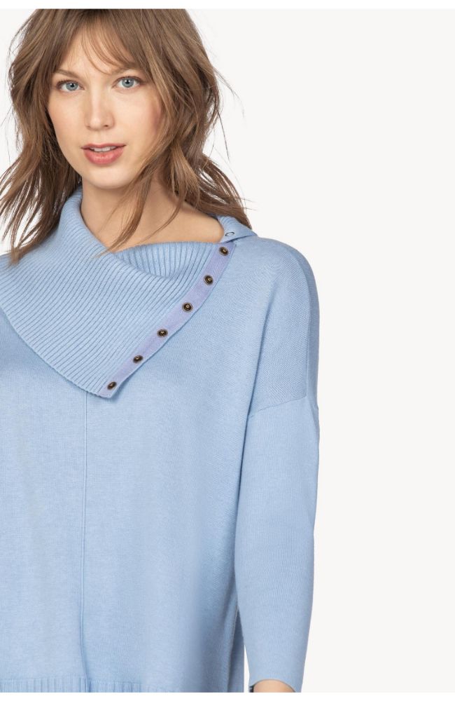 3/4 Sleeve Snap Neck Tunic