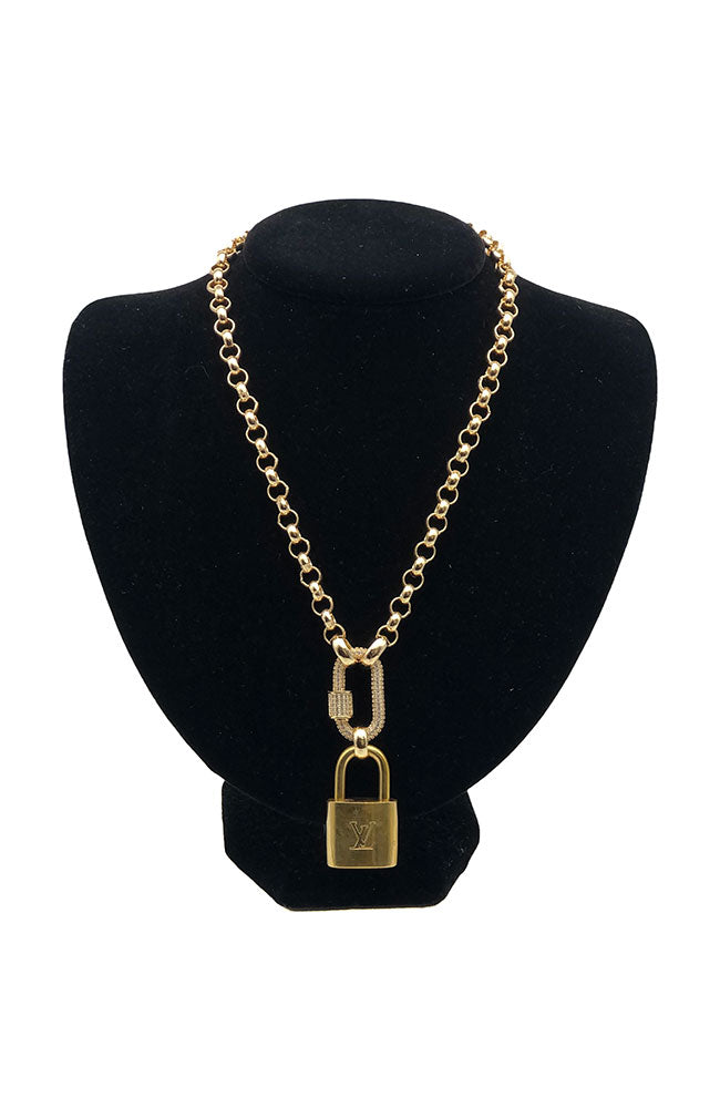 Quick Clasp Gold Lock Necklace
