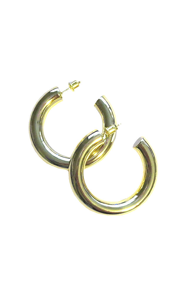 Smooth Tube Hoop 1.75" Gold
