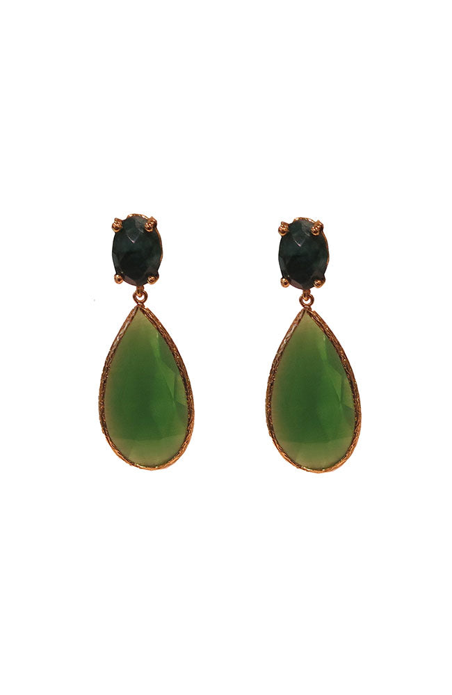 Large Green Teardrop Earring