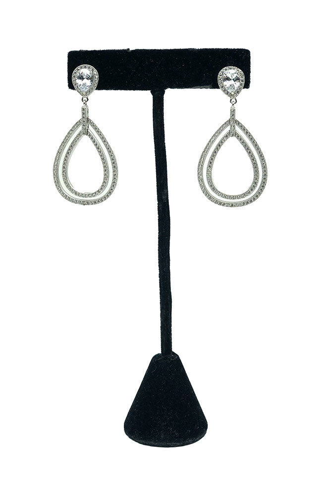 CZ Teardop 2 Teardrop Dangles Earring