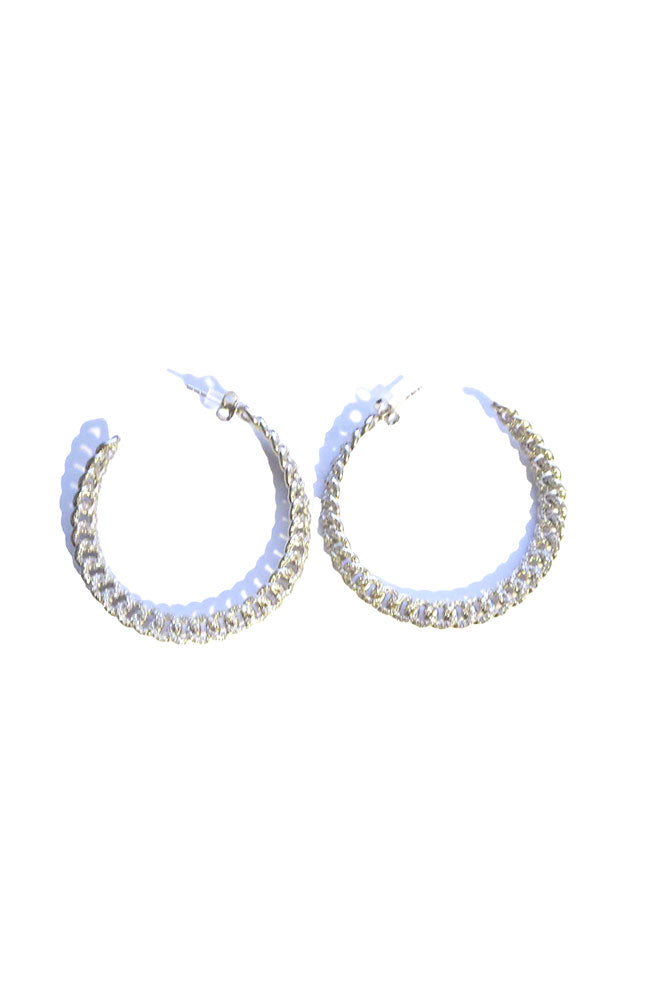 Twisted Hoop Pave Silver