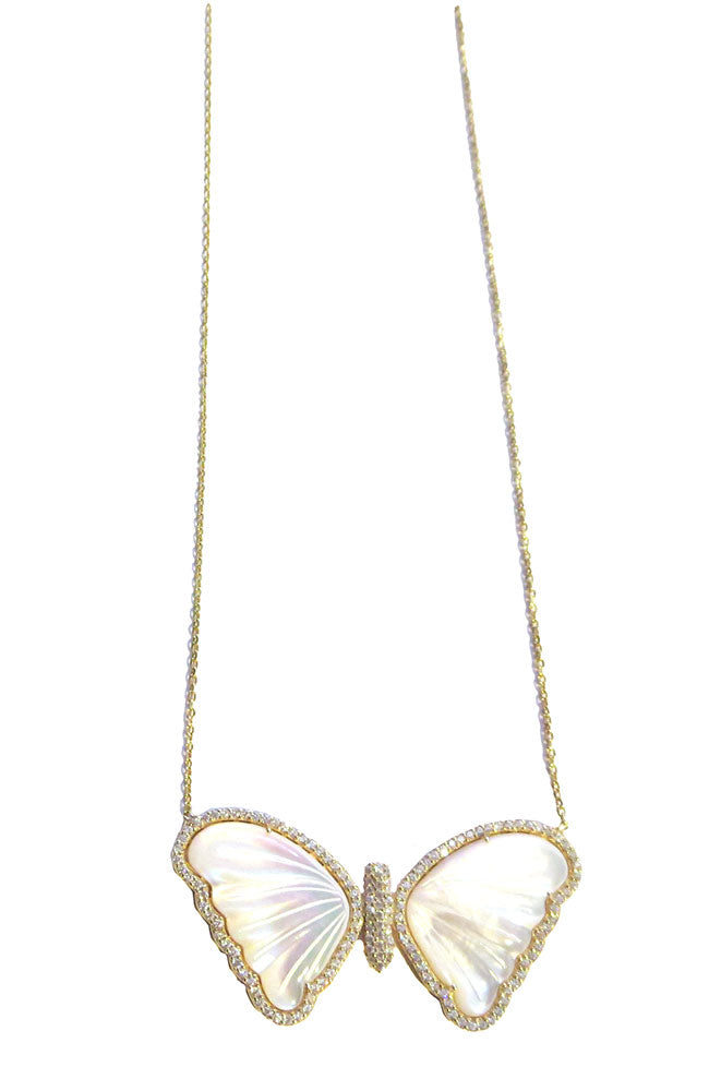 Gold Chain Lg MOP Butterfly