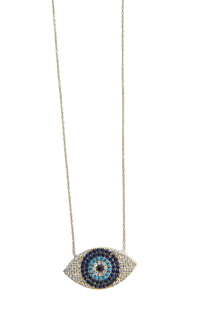 Gold Chain with Blue Pave EE