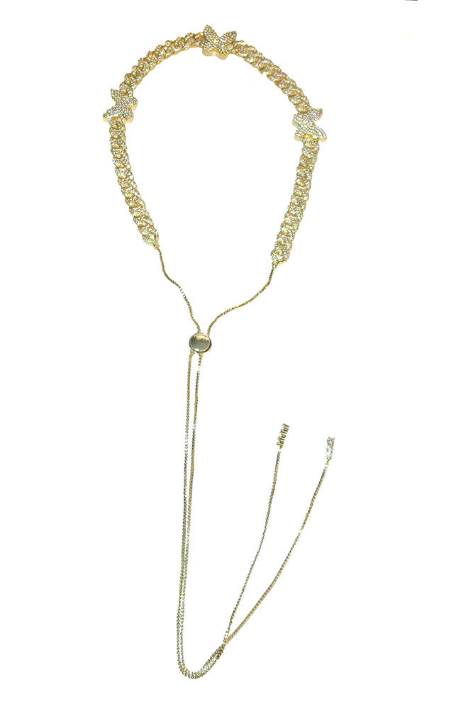 Gold Chain Butterfly Lariat