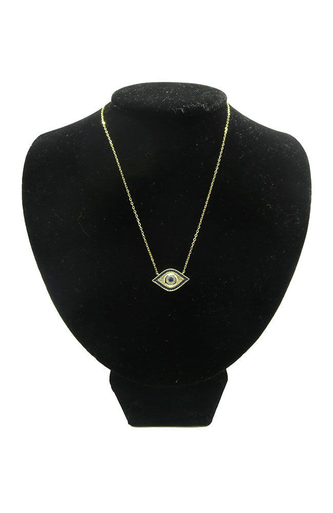 Blue EE Necklace Gold