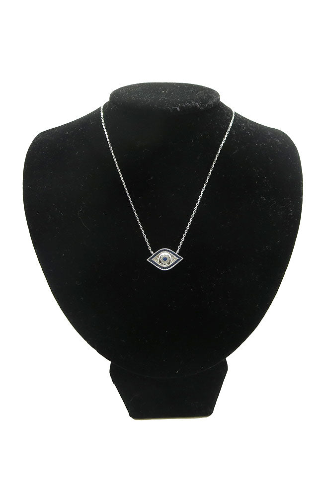 Blue EE Necklace Silver