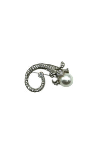Horn of Plenty Pearl Pin Silver Large