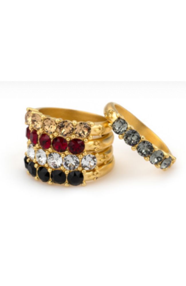 5 Stone Ring Swarovski Crystals Light Colorado