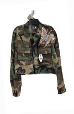 0045 Spumoni Green Camo Crop Lg Butterfly Patch
